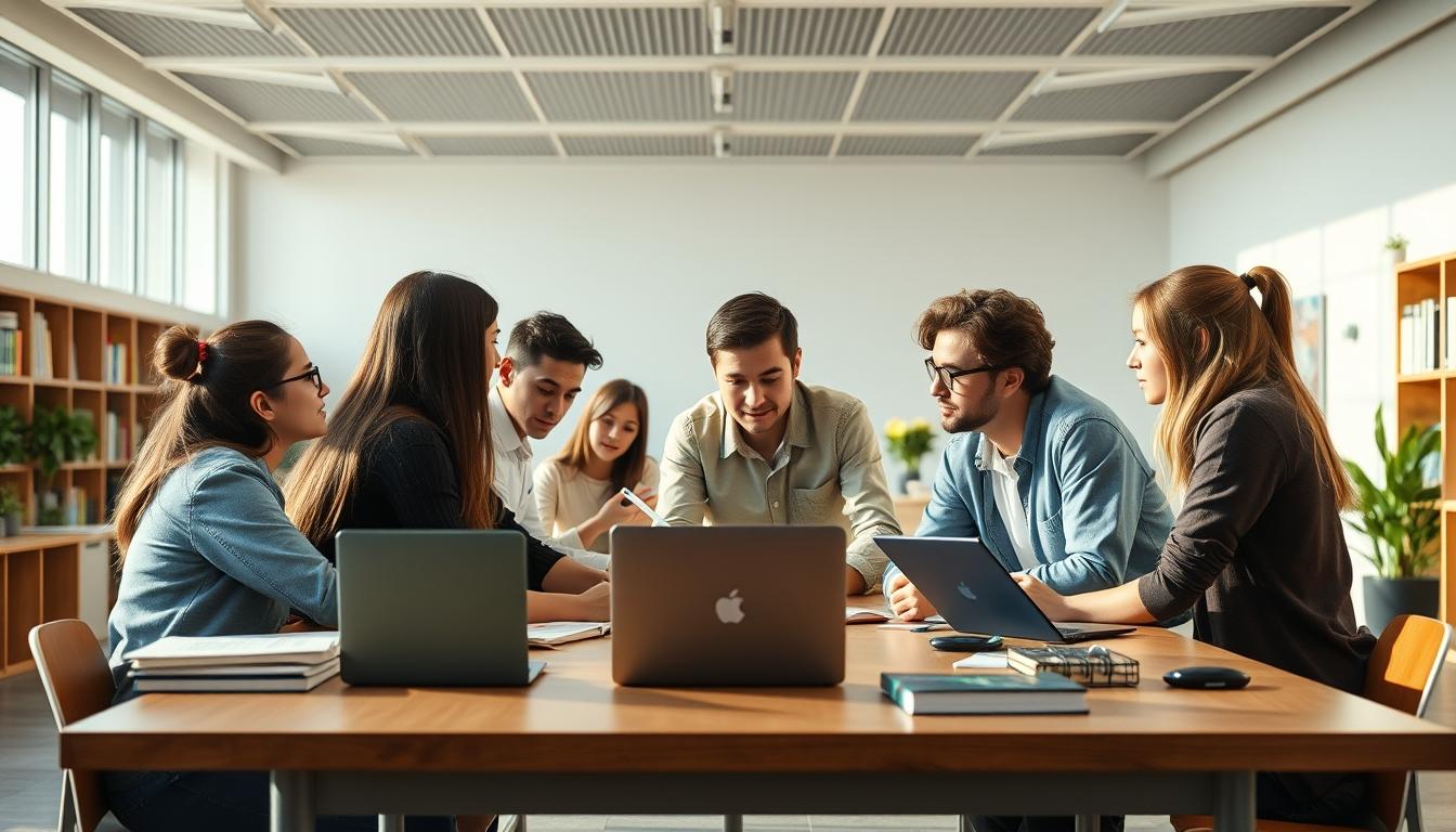 Students working in research laboratory